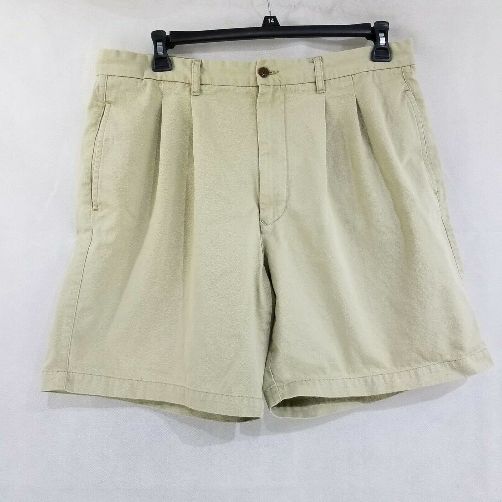 Ruff Hewn Mens Pleated Shorts Golf Khaki 38